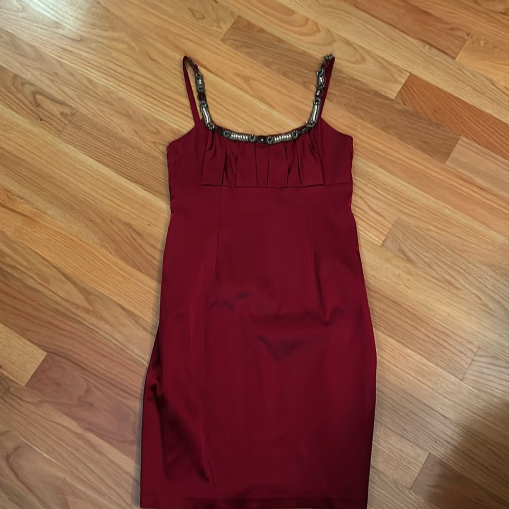 David Meister jeweled spaghetti strap dress. Size 12